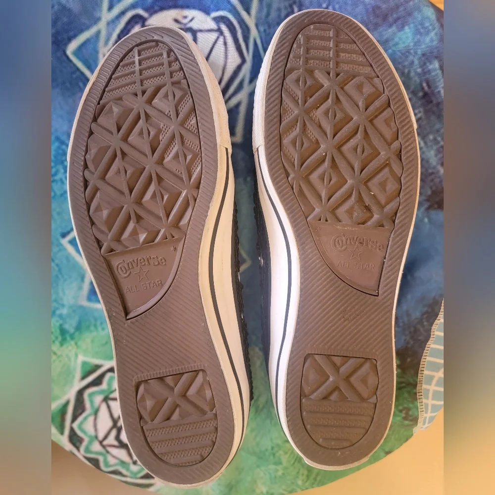 Converse All Star Black and Rose Gold Sequin Slip-On Sneakers - Picture 7 of 7